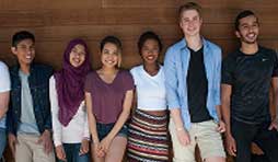 international students smiling