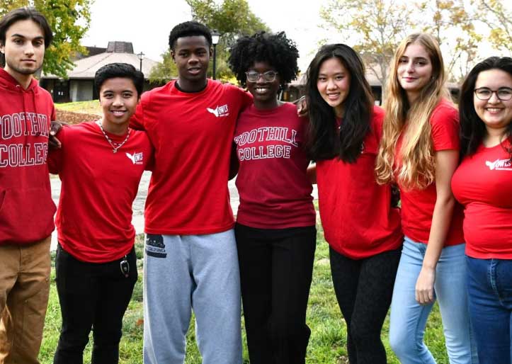group photo of students wearing Foothill shirts
